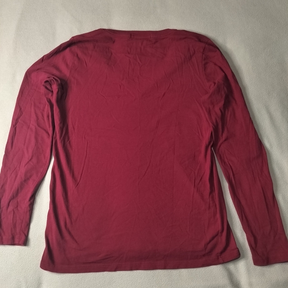 Lacoste Red Long Sleeve V-Neck Shirt - Picture 4 of 8